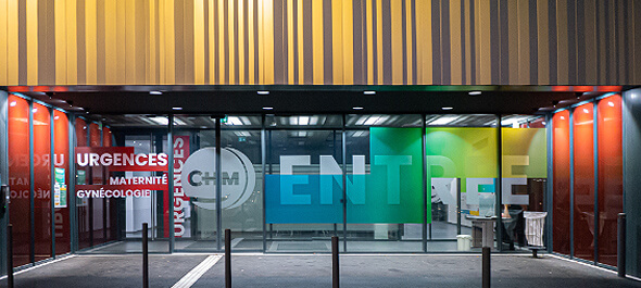 vitrophanie accueil centre hospitalier Maubeuge