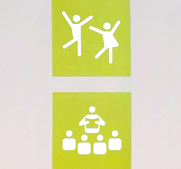 pictogramme adhesif identification de salle de mediatheque